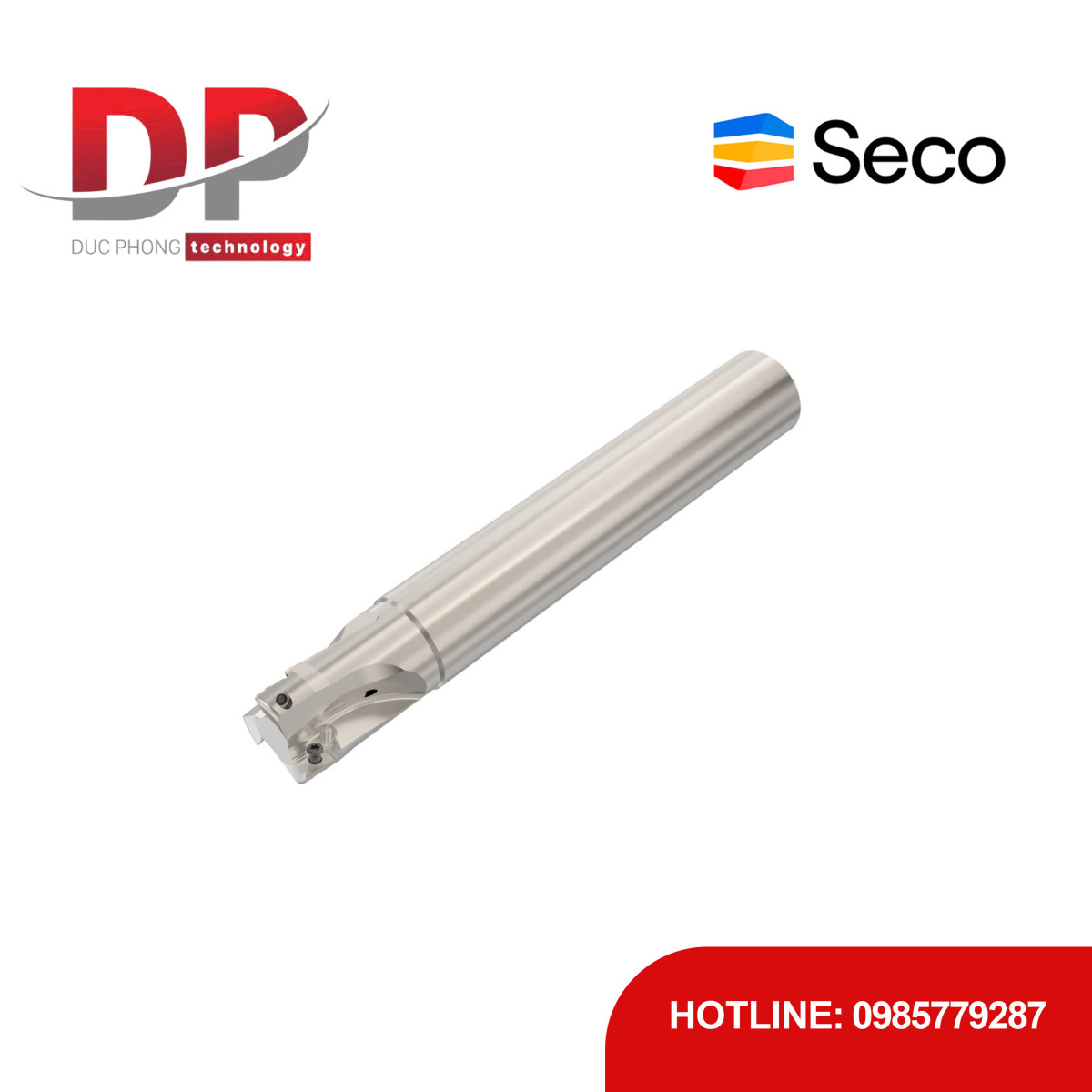 Dao phay gắn mảnh Seco Tools Turbo R217.69-2525.0-10-3A (DC 25.0mm - 3 me cắt - Đáy phẳng)