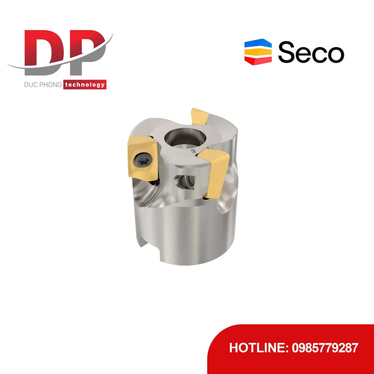 Dao phay gắn mảnh Seco Tools Turbo R220.69-0032-12-3AN (DC 32.0 mm - 3 me cắt - Đáy phẳng)