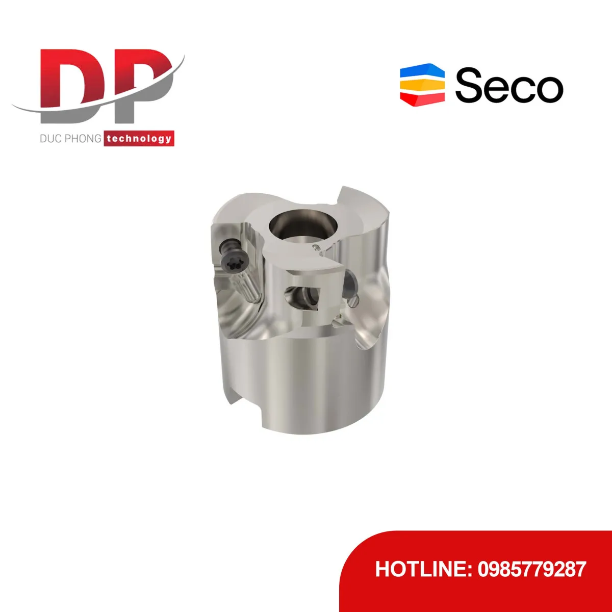 Dao phay gắn mảnh Seco Tools Turbo R220.69-0032-12-3AN (DC 32.0 mm - 3 me cắt - Đáy phẳng)