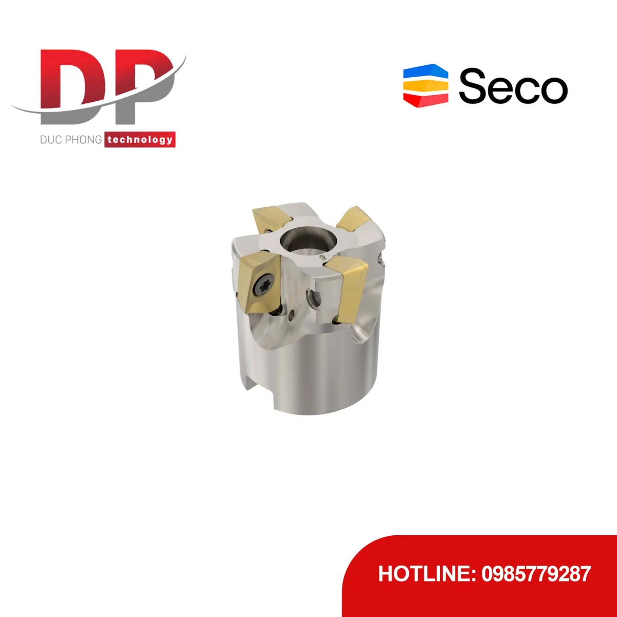 Dao phay gắn mảnh Seco Tools Turbo R220.69-0032-12-4AN (DC 32.0 mm - 4 me cắt - Đáy phẳng)