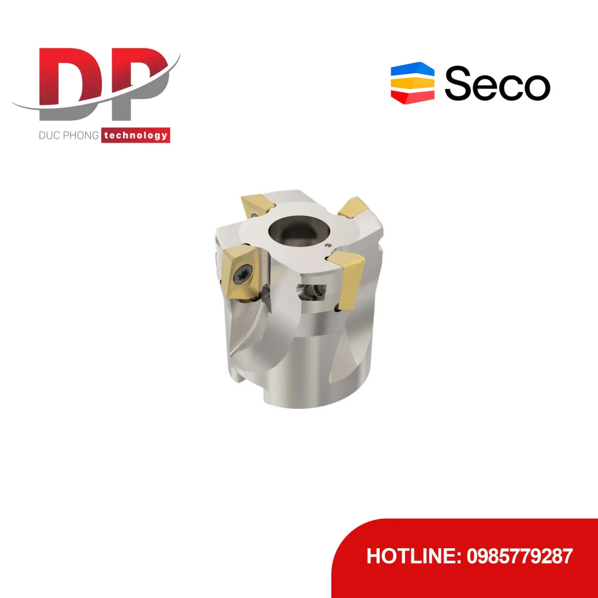 Dao phay gắn mảnh Seco Tools Turbo R220.69-0040-12-4AN (DC 40.0 mm - 4 me cắt - Đáy phẳng)