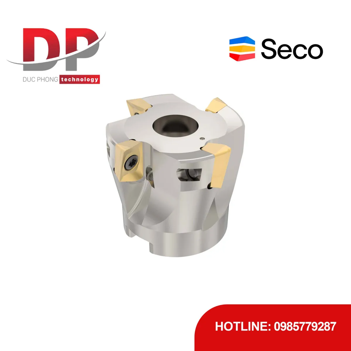 Dao phay gắn mảnh Seco Tools Turbo R220.69-0044-12-4AN (DC 44.0 mm - 4 me cắt - Đáy phẳng)