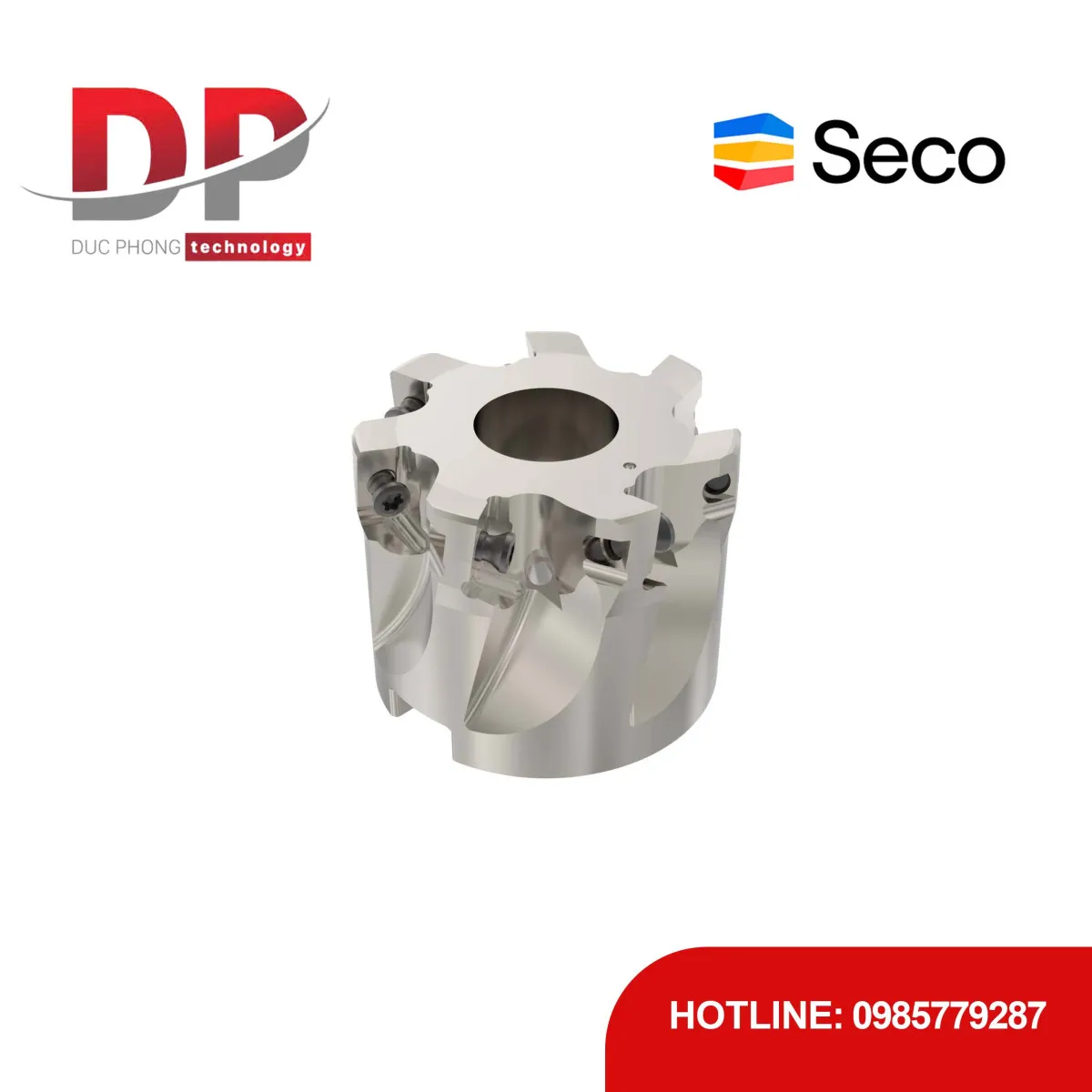 Dao phay gắn mảnh Seco Tools Turbo R220.69-0050-12-7AN (DC 50.0 mm - 7 me cắt - Đáy phẳng)