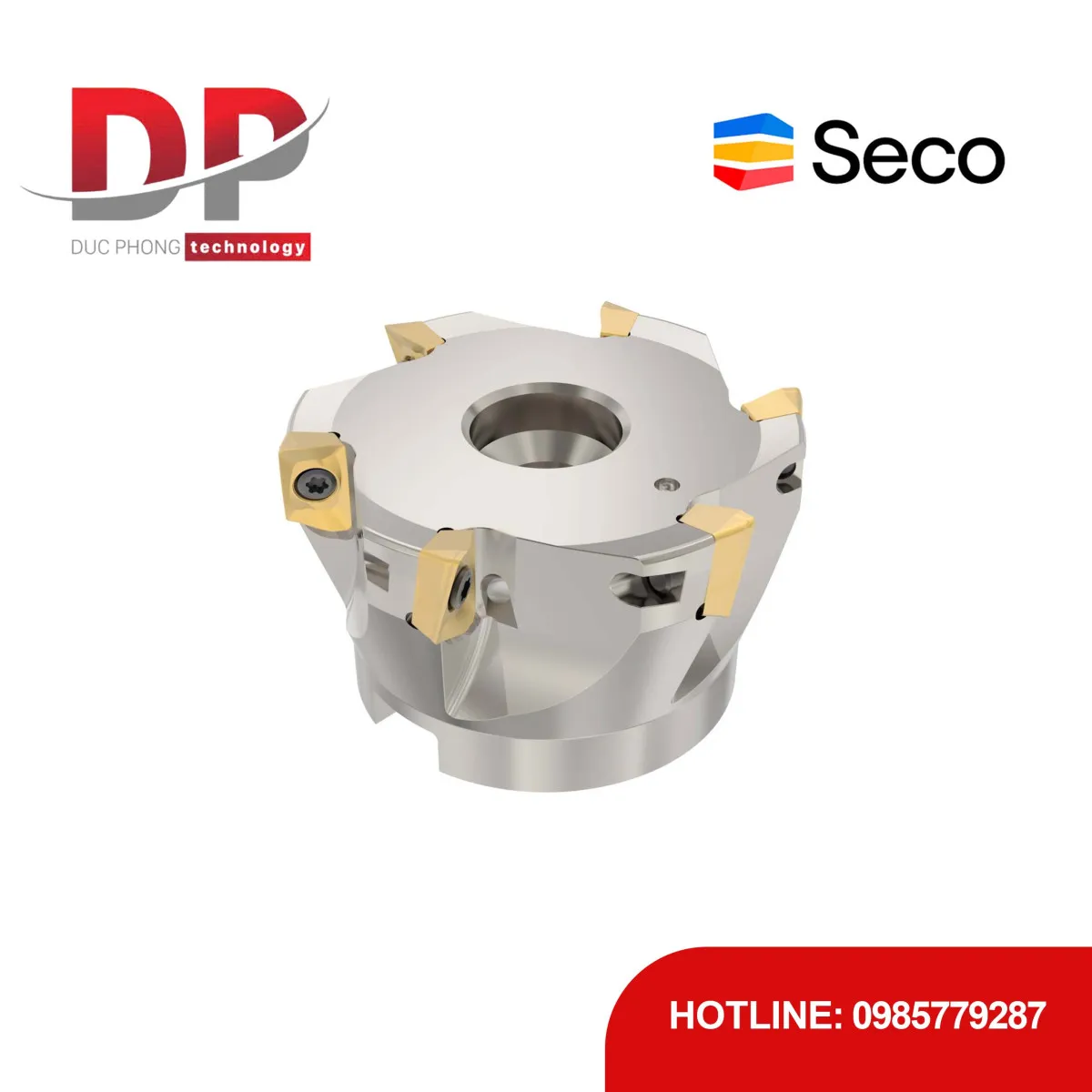 Dao phay gắn mảnh Seco Tools Turbo R220.69-0066-12-6AN (DC 66.0 mm - 6 me cắt - Đáy phẳng)