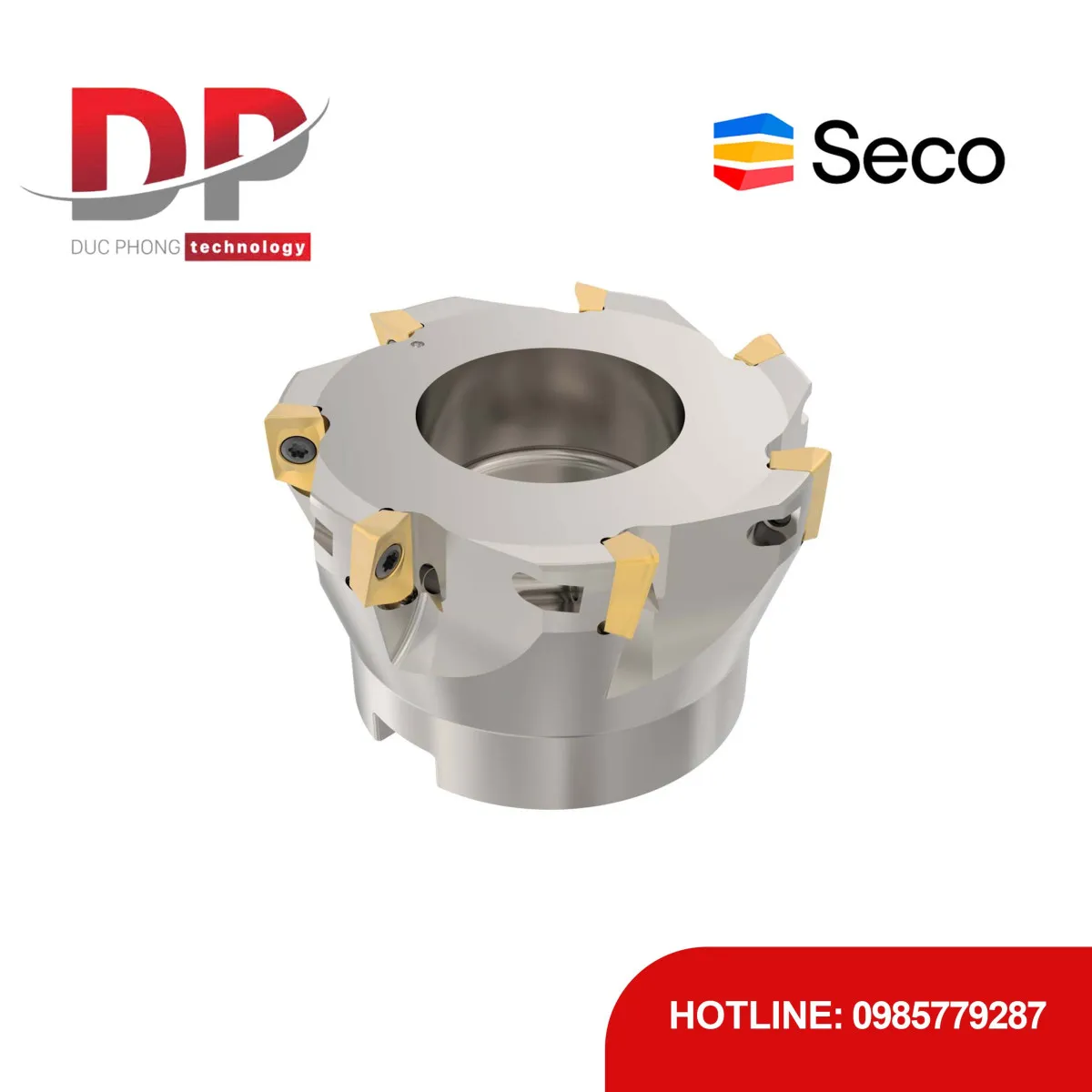 Dao phay gắn mảnh Seco Tools Turbo R220.69-0080-12-7AN (DC 80.0 mm - 7 me cắt - Đáy phẳng)