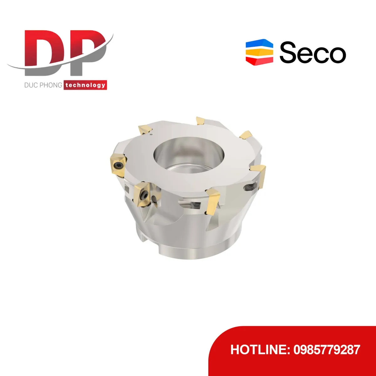 Dao phay gắn mảnh Seco Tools Turbo R220.69-0084-12-7AN (DC 84.0 mm - 7 me cắt - Đáy phẳng)