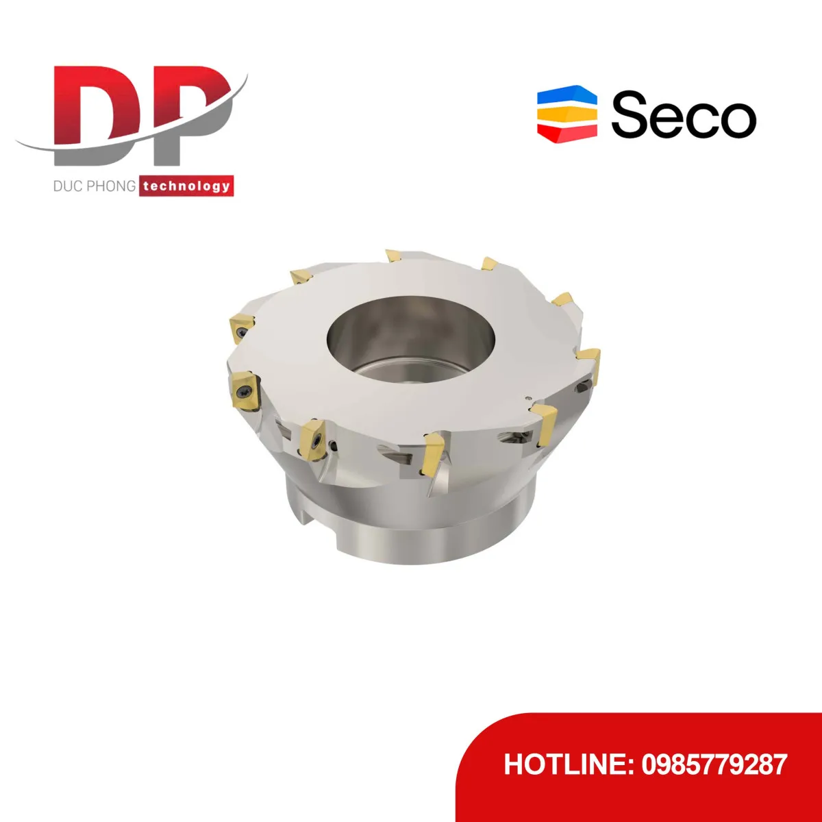 Dao phay gắn mảnh Seco Tools Turbo R220.69-0125-12-10AN (DC 125.0 mm - 10 me cắt - Đáy phẳng)