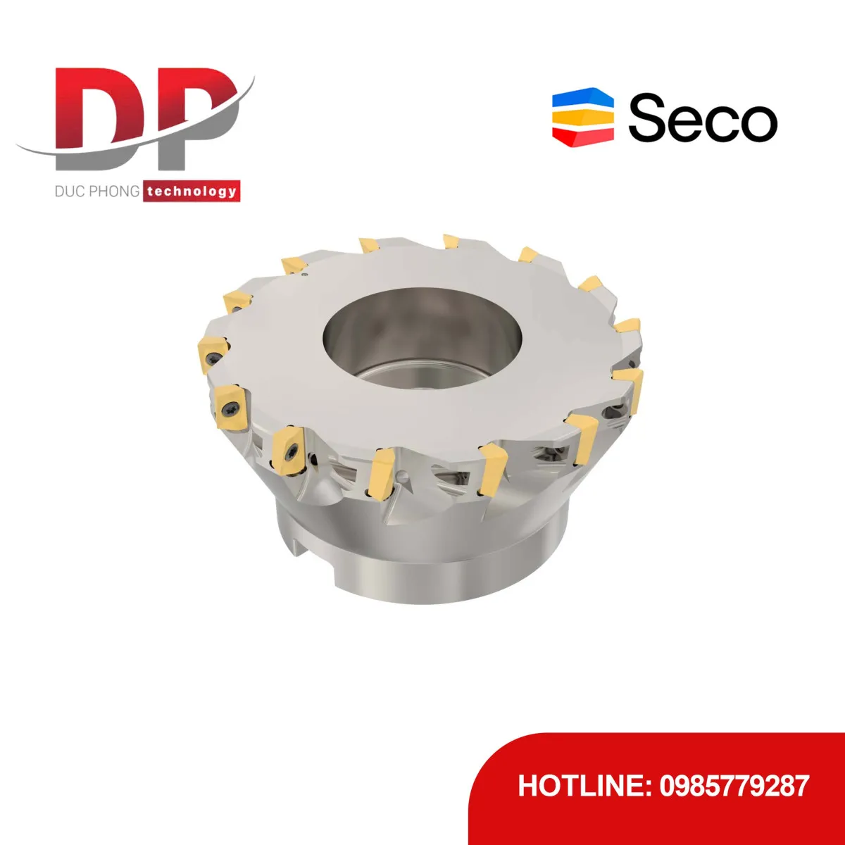 Dao phay gắn mảnh Seco Tools Turbo R220.69-0125-12-14AN (DC 125.0 mm - 14 me cắt - Đáy phẳng)