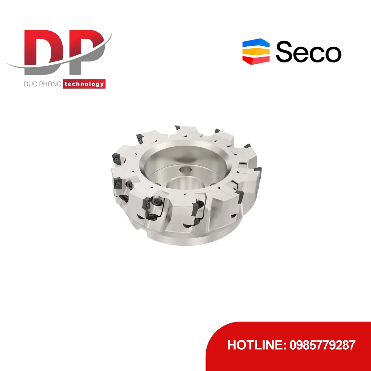 Dao phay gắn mảnh Seco Tools Turbo R220.69-8160-12-10CN (DC 160.0 mm - 10 me cắt - Đáy phẳng - Không làm mát trong)