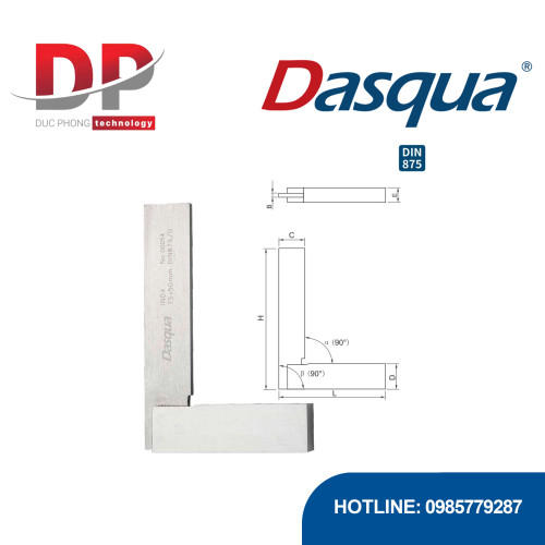 Thước vuông góc 90 độ đế dày, kích thước 50*40MM,DIN875/0, mã 9212-1104