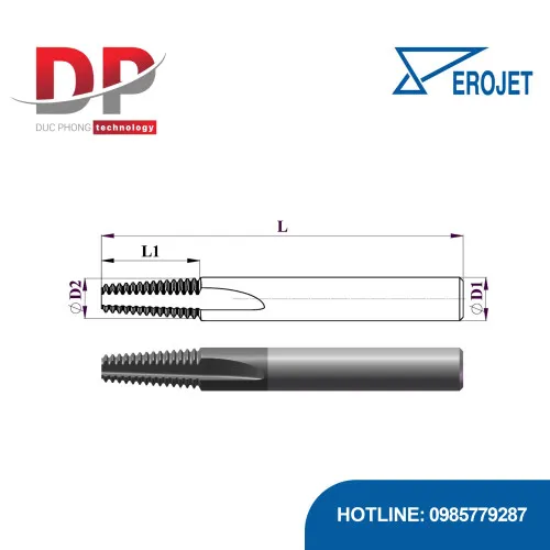 Dao phay ren me thẳng Erojet TMX tiêu chuẩn BSPT