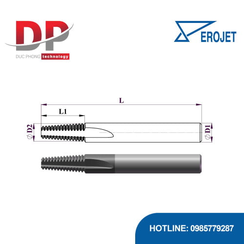 Dao phay ren me thẳng Erojet TMX tiêu chuẩn NPT