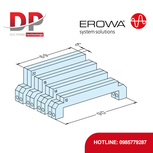 Bộ hỗ trợ kẹp EROWA ER-024681 ClampSet Support Kit, 8 chi tiết được mài, nhiều chiều cao