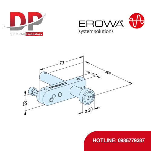 Chặn từ EROWA ER-082273 Magnetic Stop, nhôm anodized