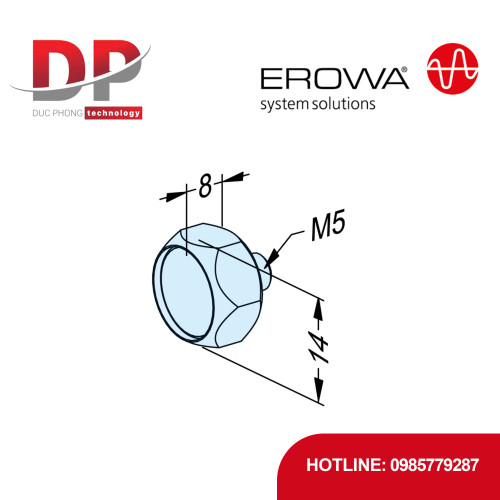 Chip EWIS EROWA ER-094168 Rapid Chip, có đầu giữ SW 14, chiều dài 8 mm