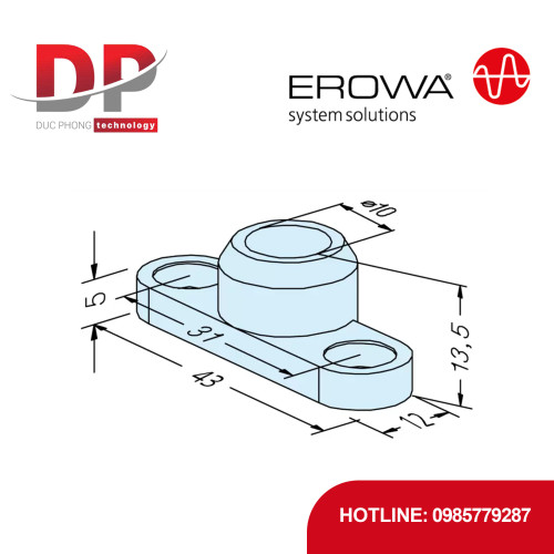 Chip nhận dạng EROWA ER-035156 EWIS Rapid với đế kẹp dài