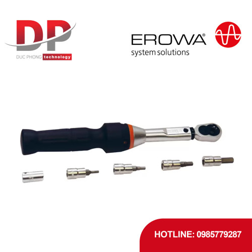 Cờ lê lực EROWA ER-011600, dải lực siết 2.5–25 Nm, kèm bit 3, 4, 5, 6 mm và WS 8 mm