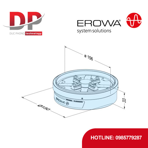 Đầu kẹp EROWA ER-115800 PowerChuck P, không tấm đế, thiết kế siêu mỏng 33 mm