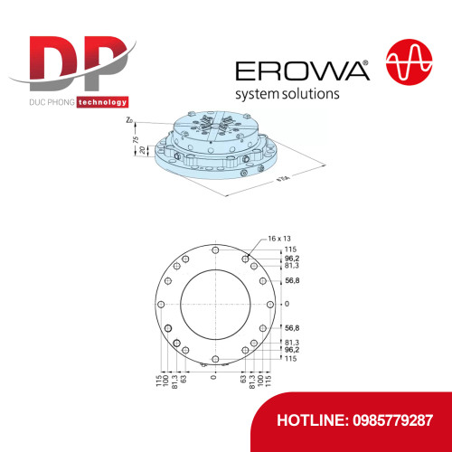 Đầu kẹp EROWA ER-030478 ProductionChuck 210 Combi, tích hợp PowerChuck P