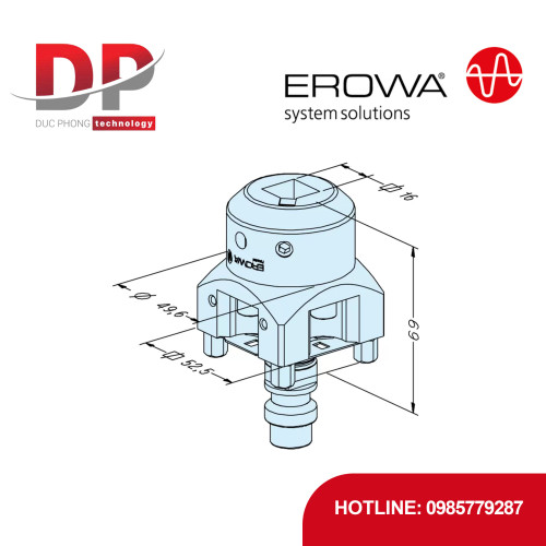 Đế giữ điện cực vuông EROWA ER-010907 15, cho ITS 50, chống ăn mòn (12 chiếc)