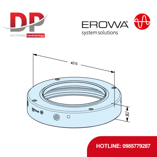 Đế giữ vòng đệm kín EROWA ER-034396 Ø 148 cho ProductionChuck 210, nắp nhôm