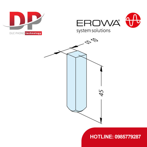 Điện cực EROWA ER-030161 Compact, 10 x 10 x 45 mm, vật liệu đồng, hộp 36 chiếc