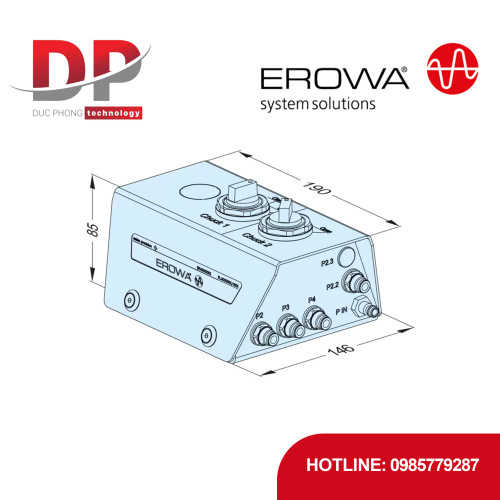 Hộp điều khiển EROWA ER-157411 2 kênh, điều chỉnh áp suất, cho các loại đầu kẹp ITS, UPC