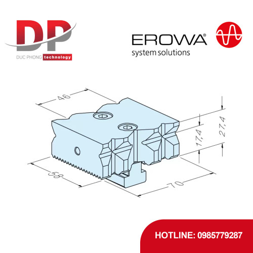 Khối kẹp lăng trụ EROWA ER-016001 ClampSet Block Prisma, thép tôi cứng, bao gồm đai ốc chữ T