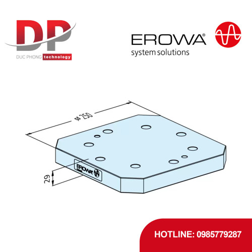 Tấm gá EROWA ER-027457 250 x 250 cho PC 210, thép chưa tôi cứng