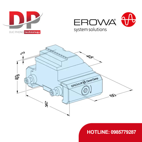 Thanh trượt tuyến tính EROWA ER-099276 5X Stamp, CleverClamp, thép tôi cứng, kẹp dập, lực kẹp 16kN