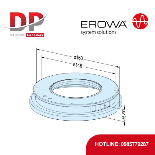 Vòng đệm kín EROWA ER-055755 PC P/PM 85, thép chống gỉ, vận hành tự động