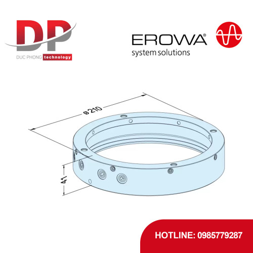 Vòng kẹp EROWA ER-042867 PC 210, thép tôi cứng, vận hành thủ công và tự động