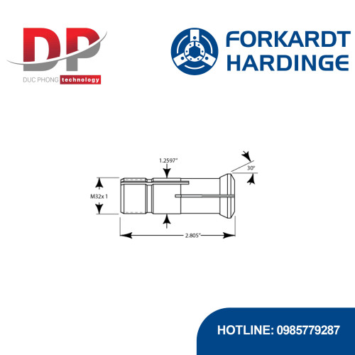 Đầu kẹp TSD20 Hex, Steel, Swiss Guide Bushing - Forkardthardinge