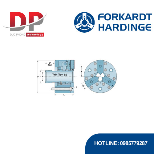 Mâm cặp 6.65" Quick-Change Sure-Grip Power Chuck for the Hardinge Twin Turn Machine - Forkardthardinge