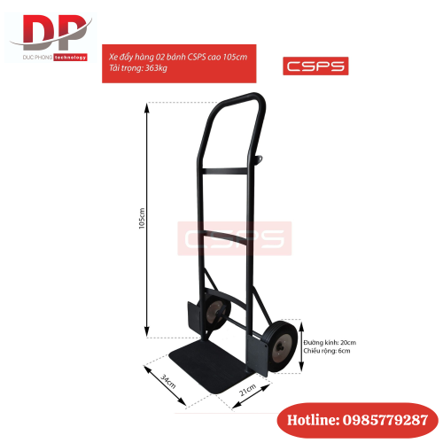 Xe đẩy hàng 02 bánh CSPS cao 105cm