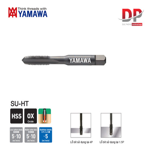 Mũi Taro Hand Tap Chạy Inox Lỗ Thông Bít Ren UNF SU-HT Yamawa