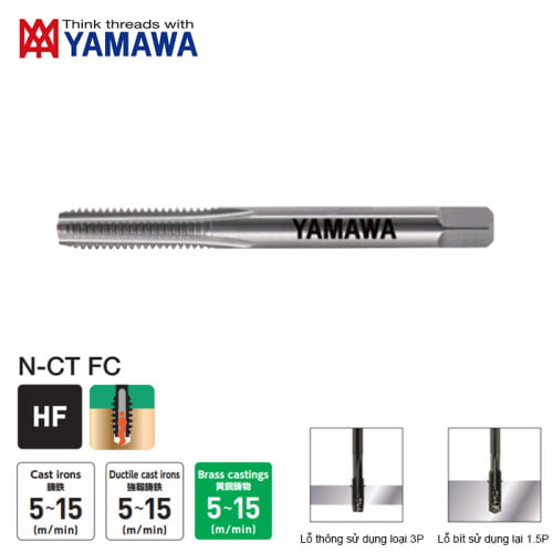 Mũi Taro Carbide Chạy Gang Ren UNC Yamawa N-CT FC