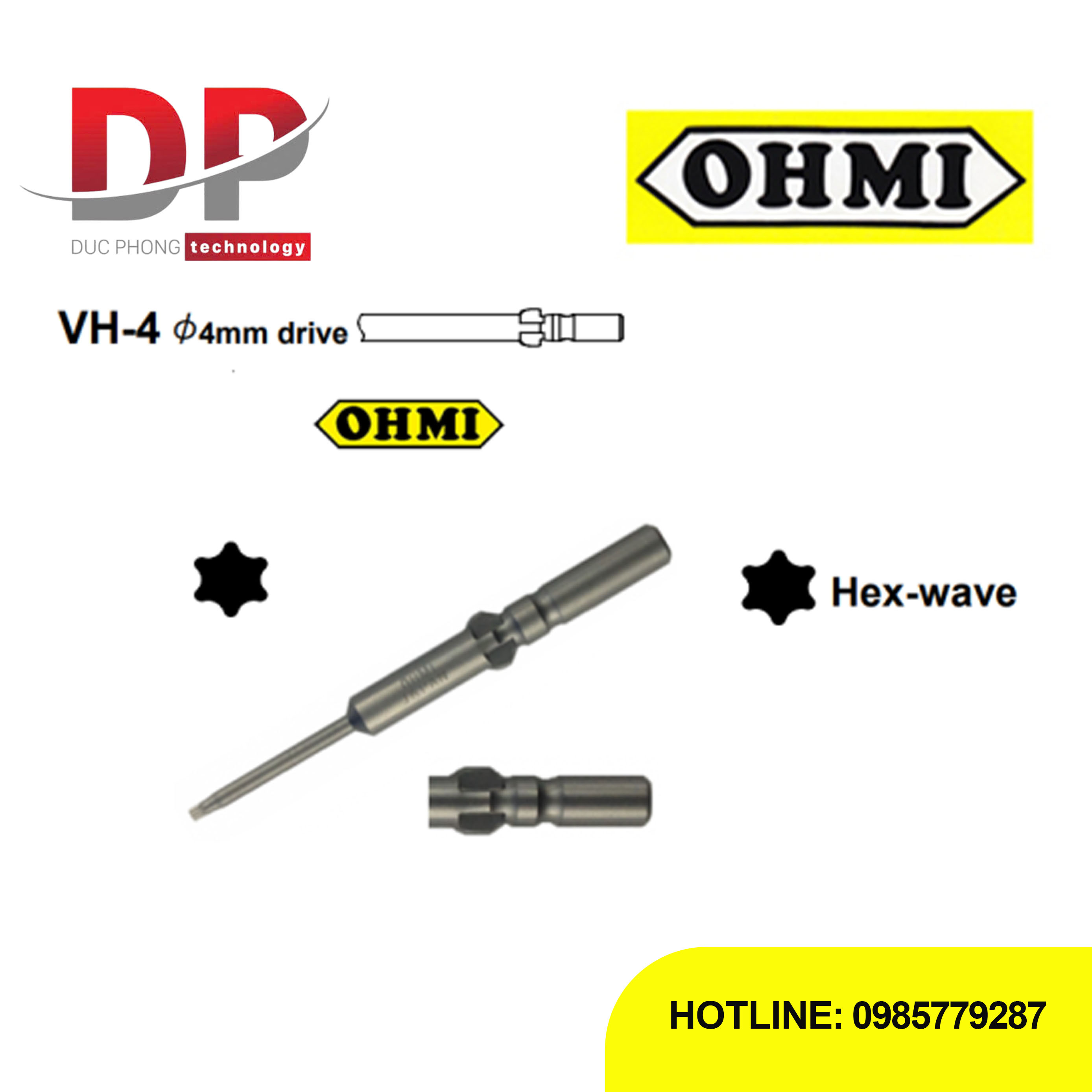 Mũi vặn vít hoa thị T8 OHMI VH-4T T8x4x40(3x20)