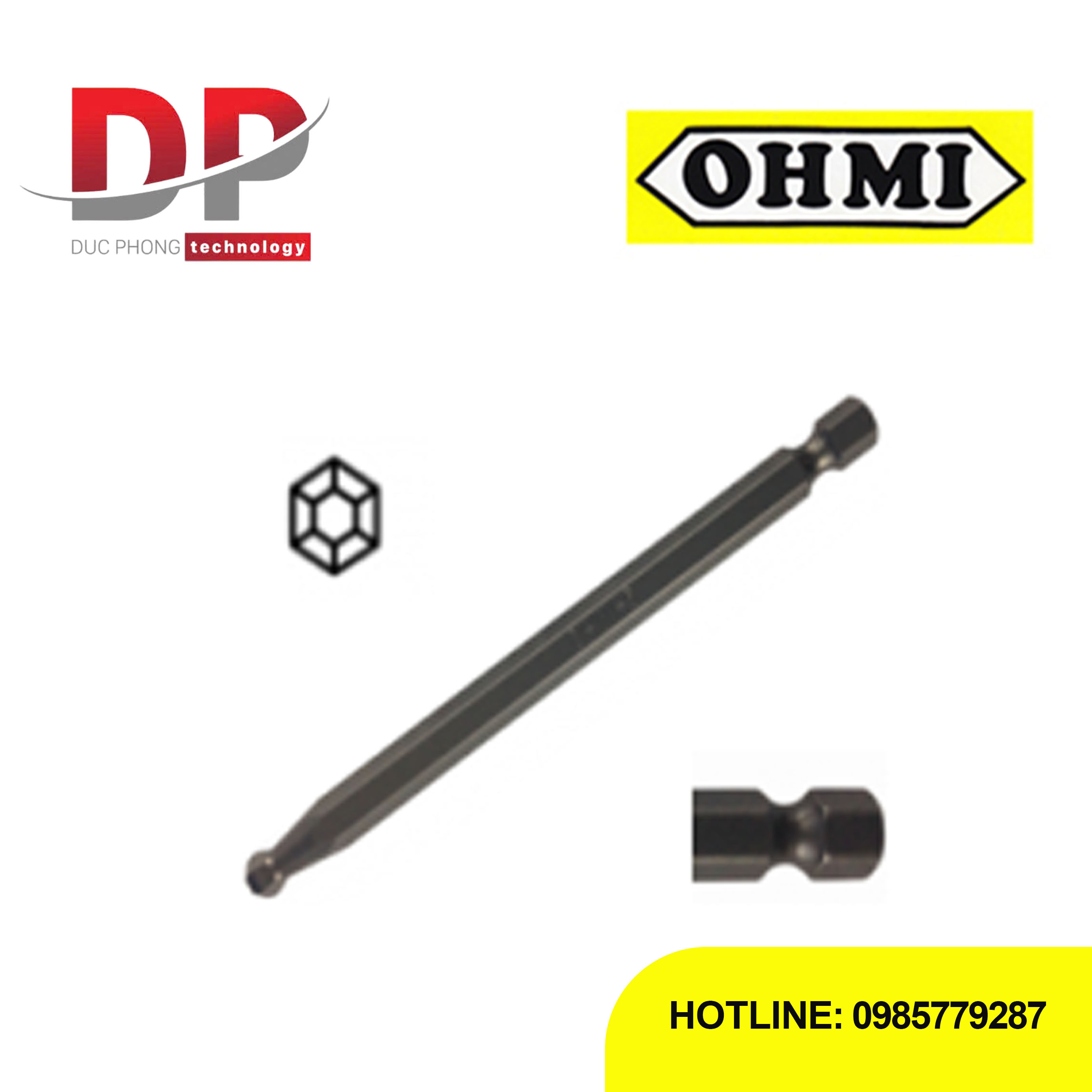 Mũi vặn vít lục giác đầu bi OHMI V-17BP Series