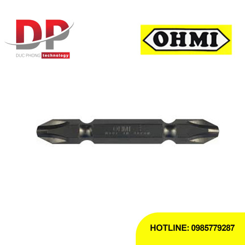 Mũi vít bake 2 đầu chuôi gài 8mm OHMI V-24W No.2x8x65
