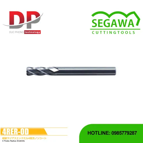 Dao phay ngón Radius 4RER-OD Carbide 4 me - Segawa