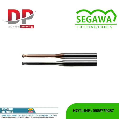 Dao phay ngón Radius OT-2HRLN và DR-2HRLN Carbide 2 me - Segawa