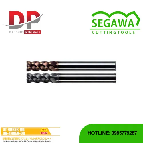 Dao phay ngón Radius OT-4HRER-OD và DR-4HRER-OD Carbide 4 me - Segawa