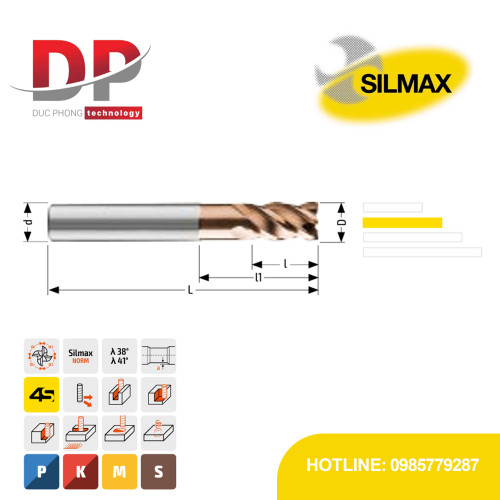 Dao phay Silmax HMH1190606CR05, FRESE TISAFLEX HM 119 D.6 Z4 CR0.5