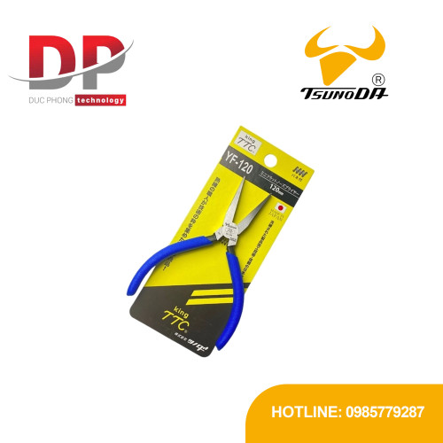 Kìm mỏ nhọn mũi phẳng Tsunoda YF-120 5 inch, có lò xo