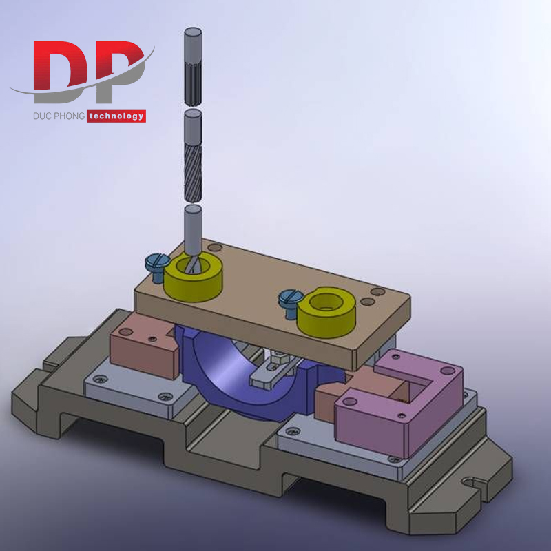 Hình ảnh mô phỏng cấu tạo đồ gá khoan
