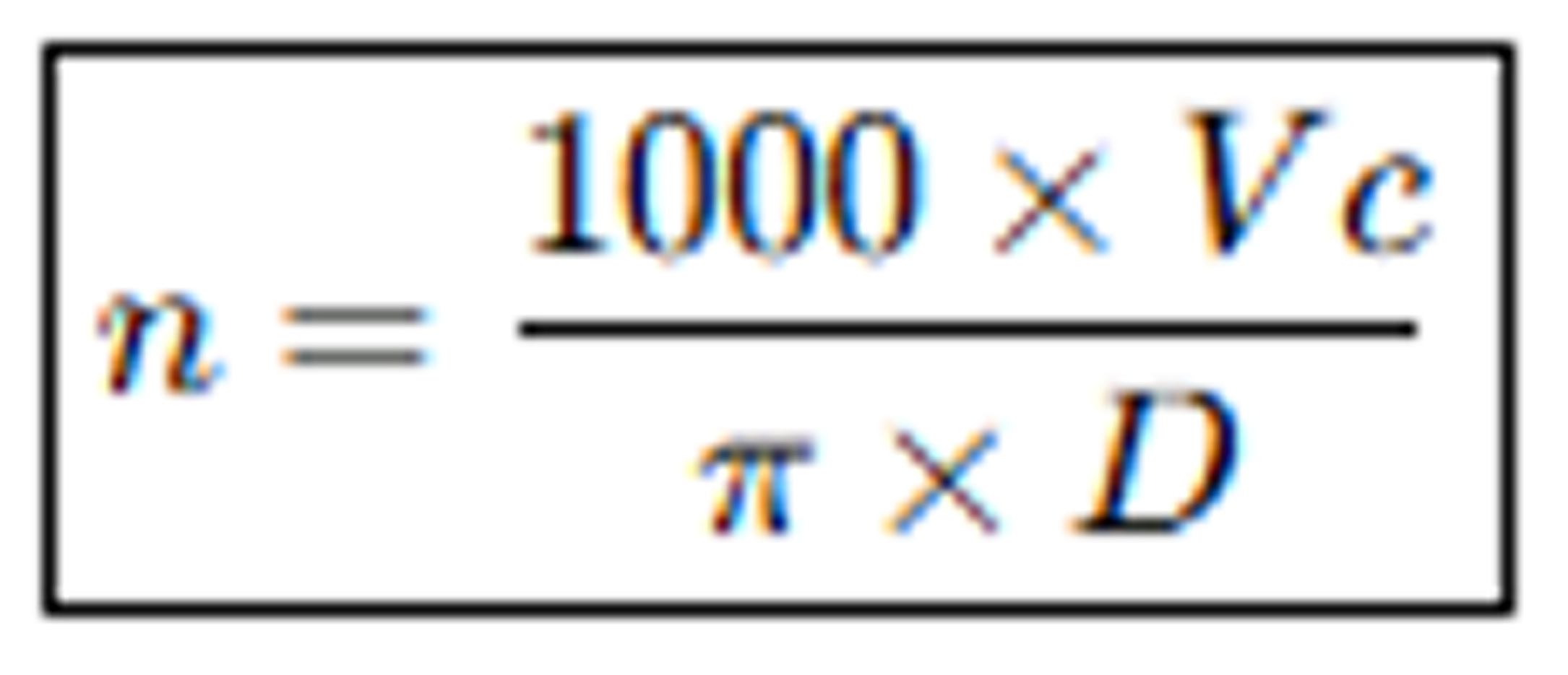 Công thức tính tốc độ trục chính