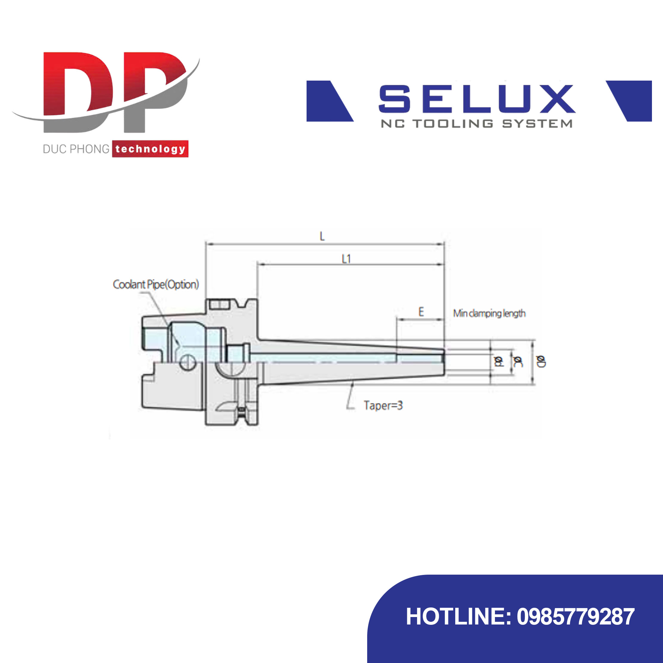 Bầu kẹp co nhiệt loại nhỏ gọn chuôi HSK-A Series HSK Shank - Selux (SHRINK FIT HOLDER) HSK-A TYPE - SLIM TYPE