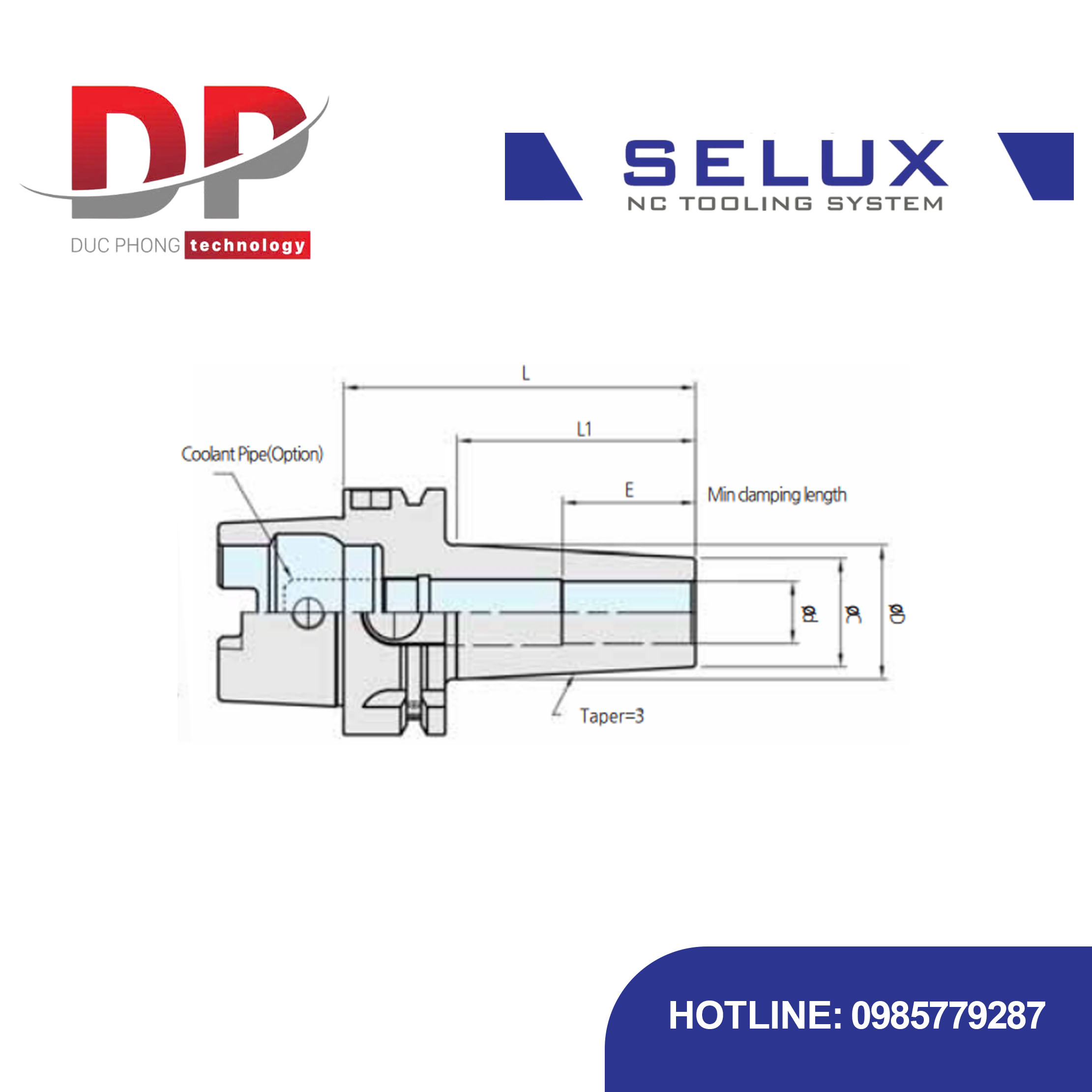 Bầu kẹp co nhiệt tiêu chuẩn chuôi HSK-A Series HSK Shank - Selux (SHRINK FIT HOLDER) HSK-A TYPE - STANDARD TYPE