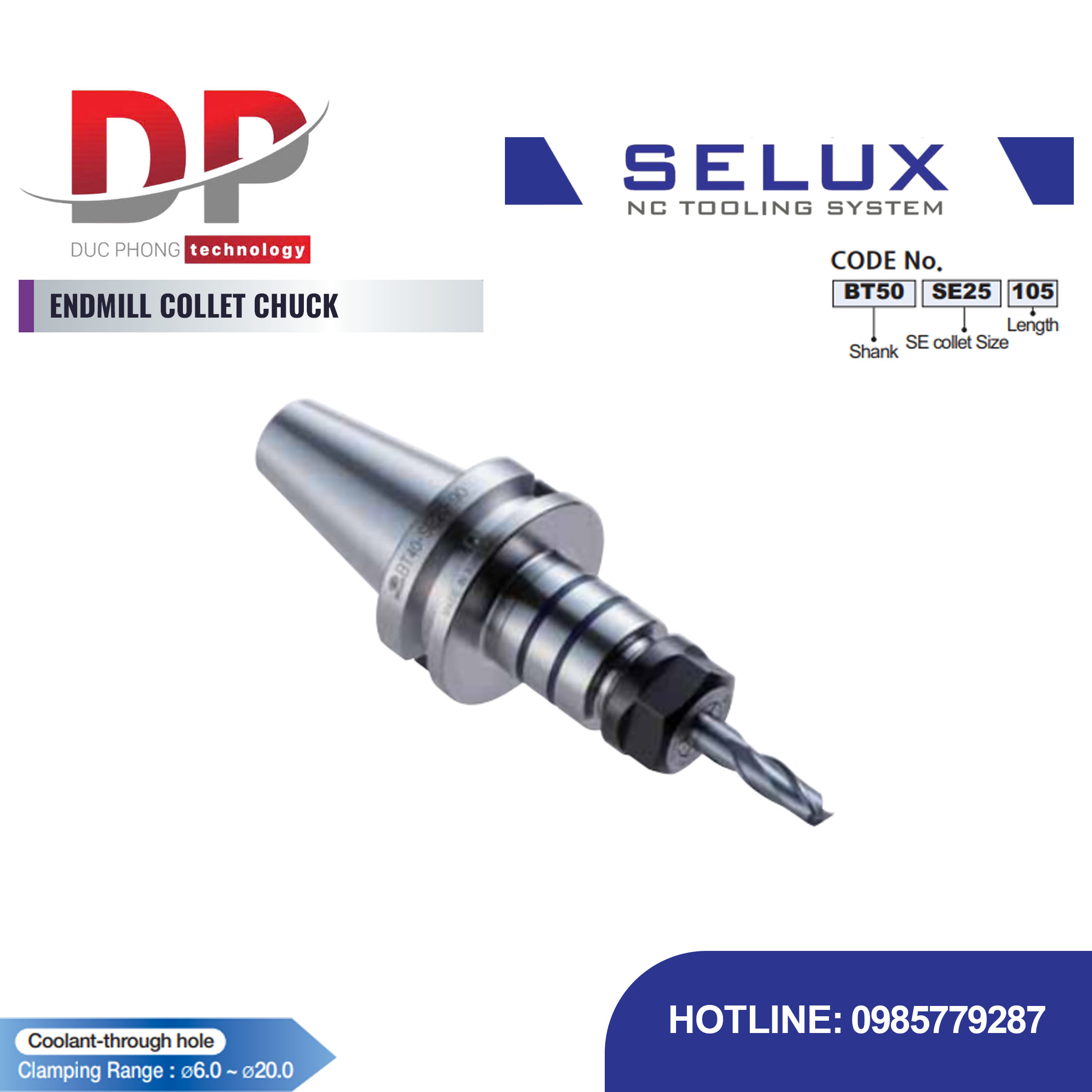 Bầu kẹp Collet dao phay ngón Series BT Shank - Selux (ENDMILL COLLET CHUCK)